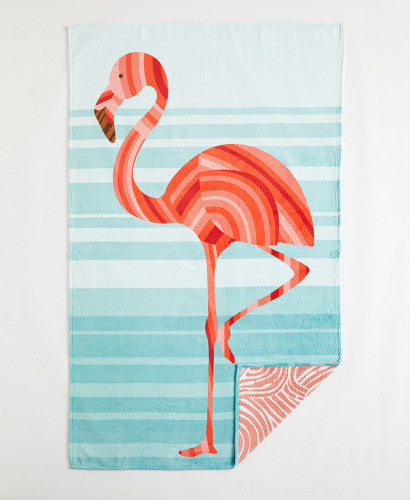 Slim flamingo beach towel from TIDE & POOL TIDE and POOL