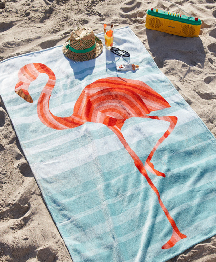 Slim flamingo beach towel from TIDE & POOL TIDE and POOL